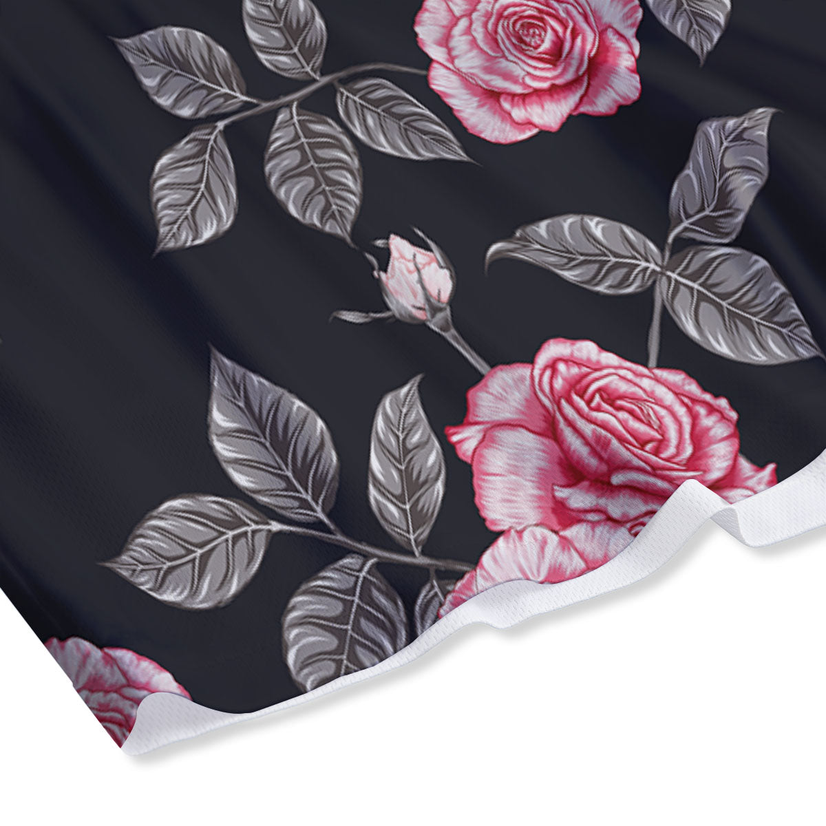 Rose Pink Print Pattern Mesh Shorts