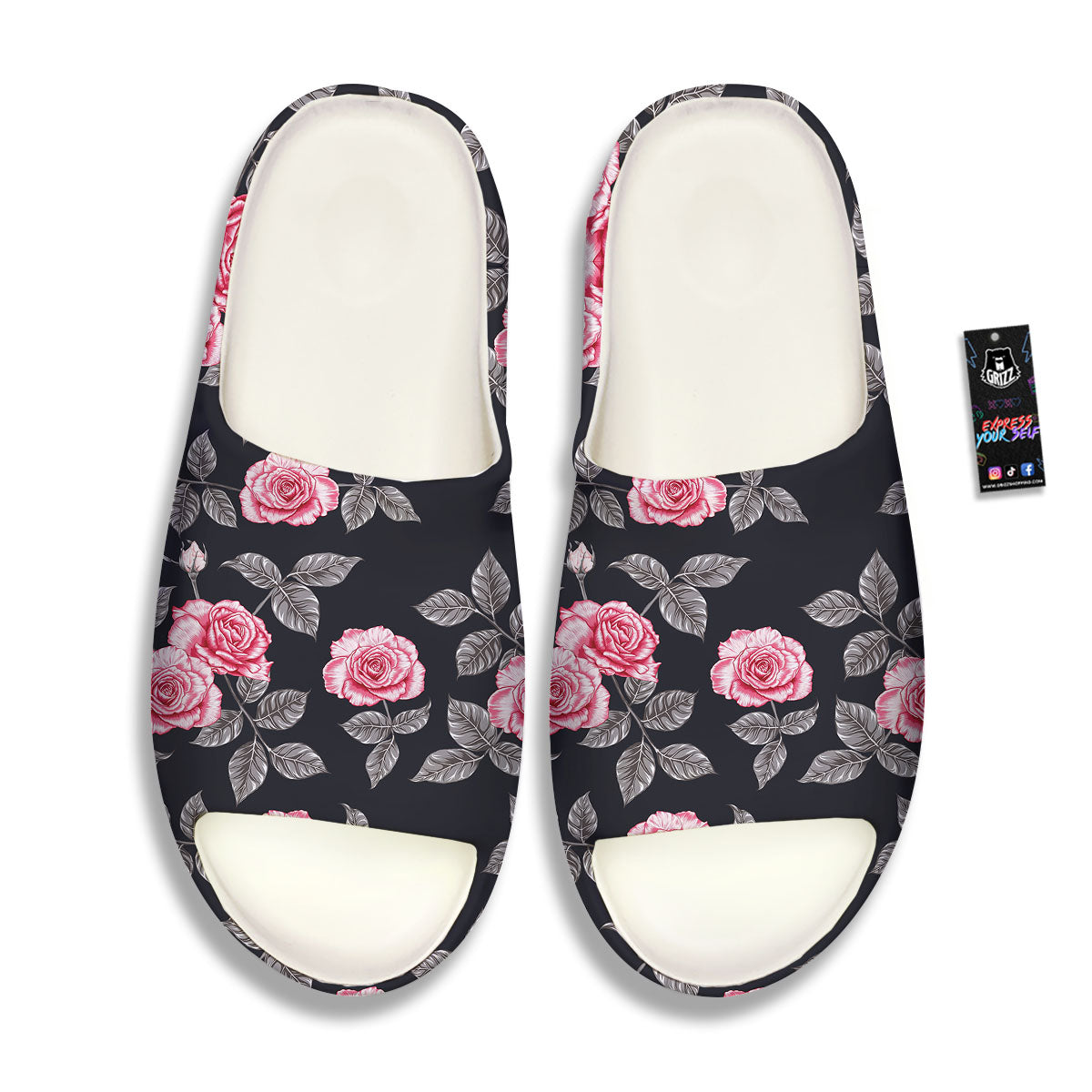 Rose Pink Print Pattern Sandals-grizzshop