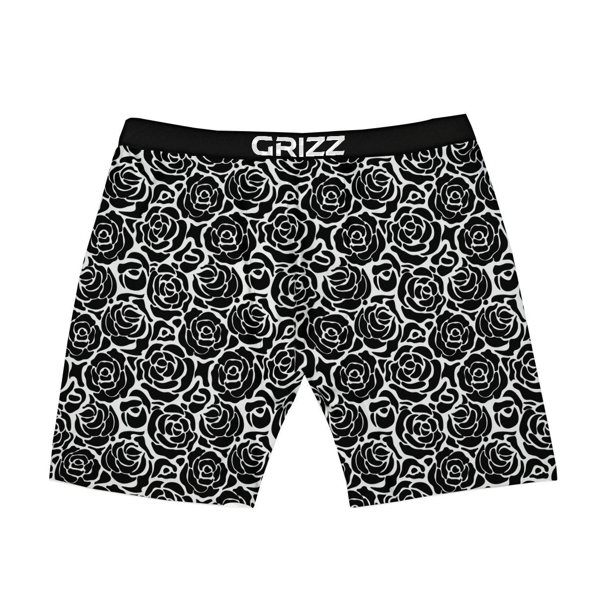 Rose Print Monochrome Pattern Boxer Briefs-grizzshop