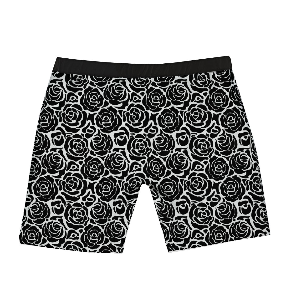 Rose Print Monochrome Pattern Boxer Briefs-grizzshop