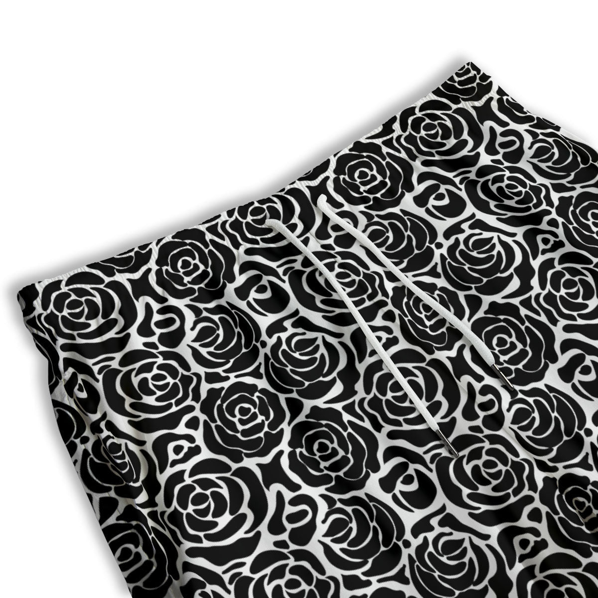 Rose Print Monochrome Pattern Men's Athletic Shorts