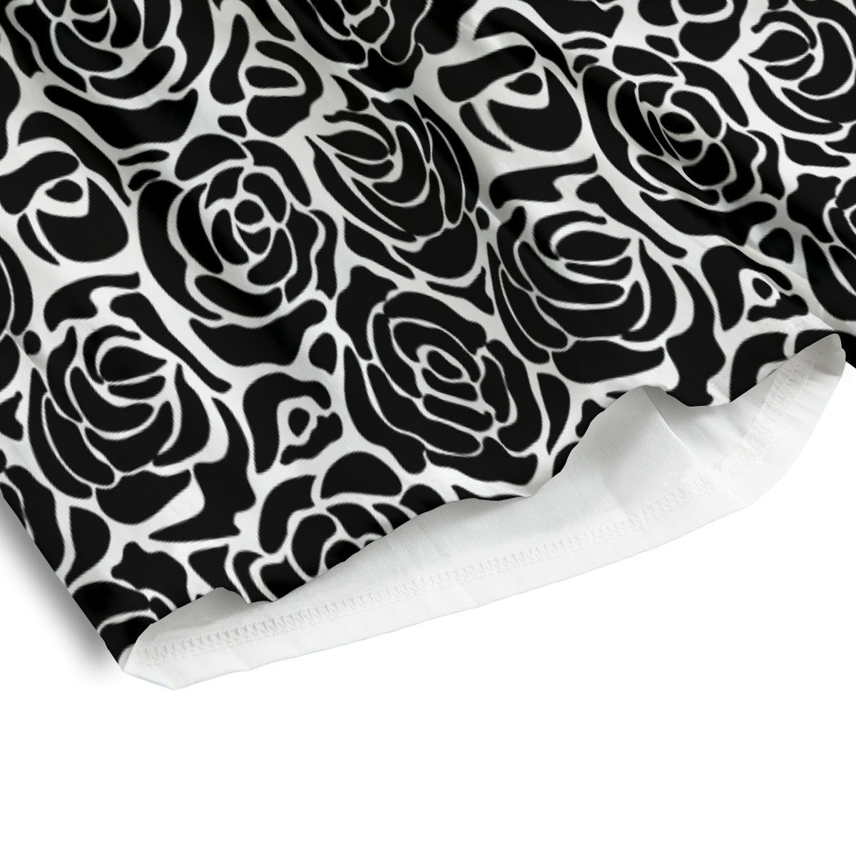 Rose Print Monochrome Pattern Men's Athletic Shorts