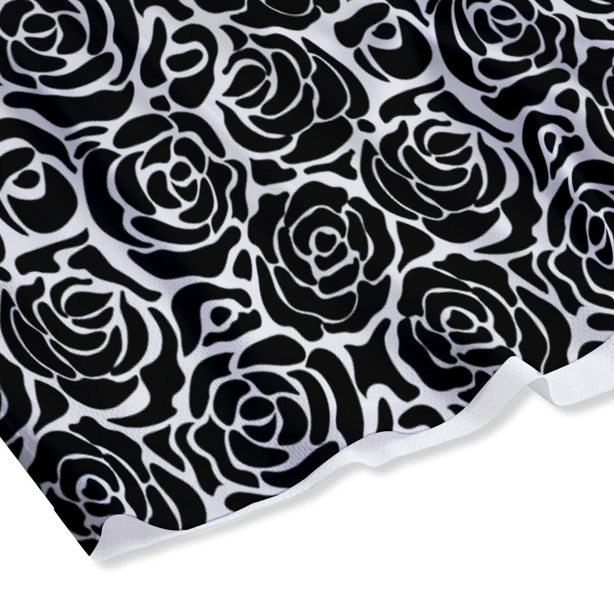 Rose Print Monochrome Pattern Mesh Shorts