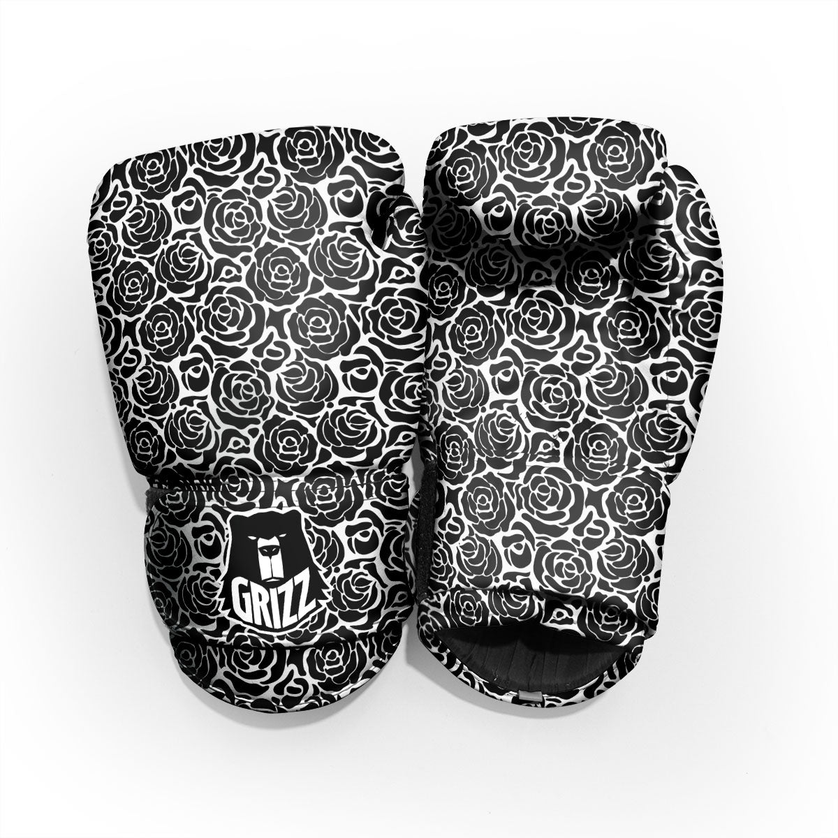 Rose Print Monochrome Pattern Pro Boxing Glove