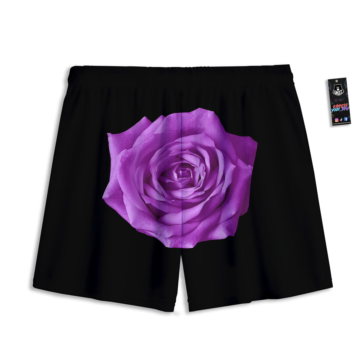 Rose Purple Dark Print Mesh Shorts
