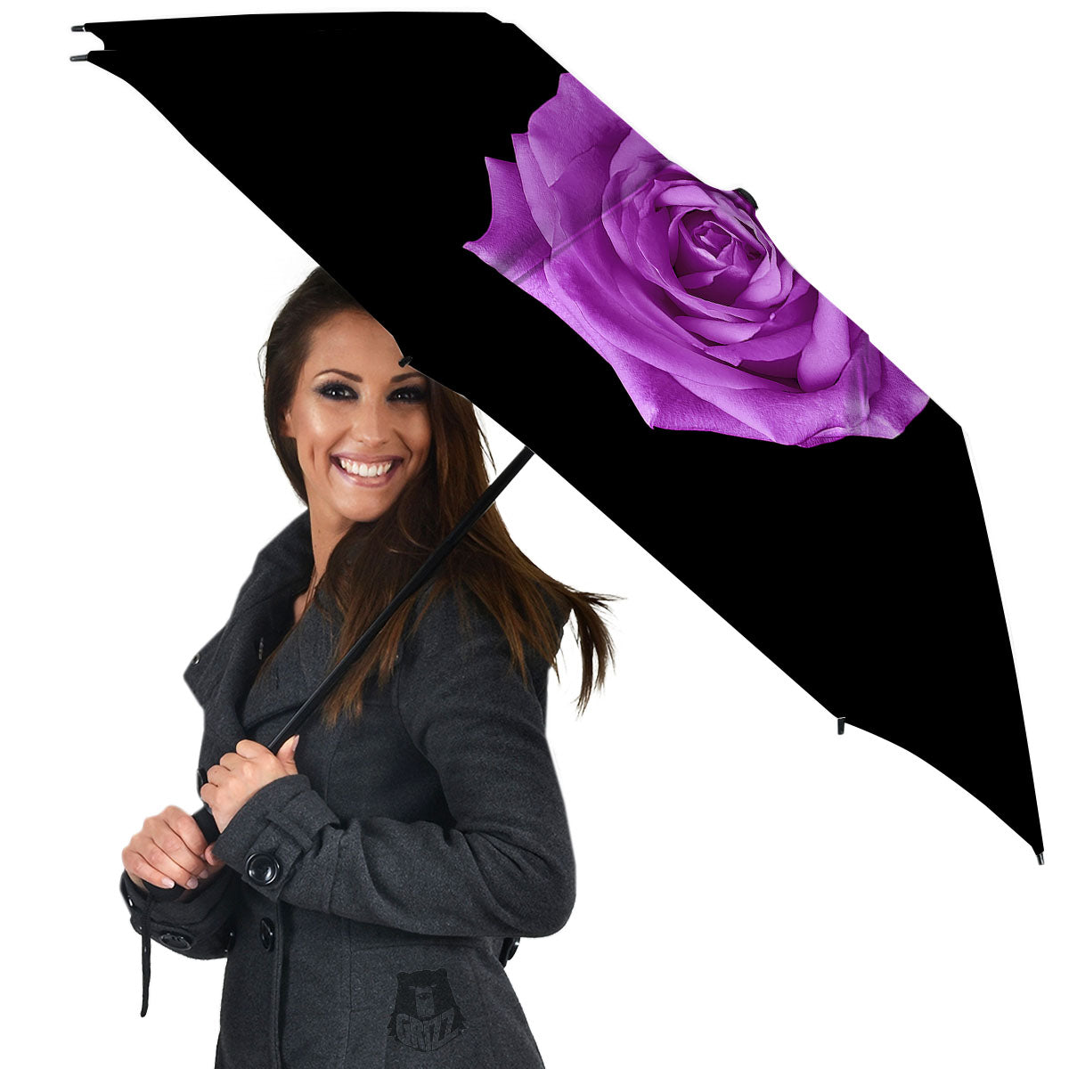 Rose Purple Dark Print Umbrella-grizzshop