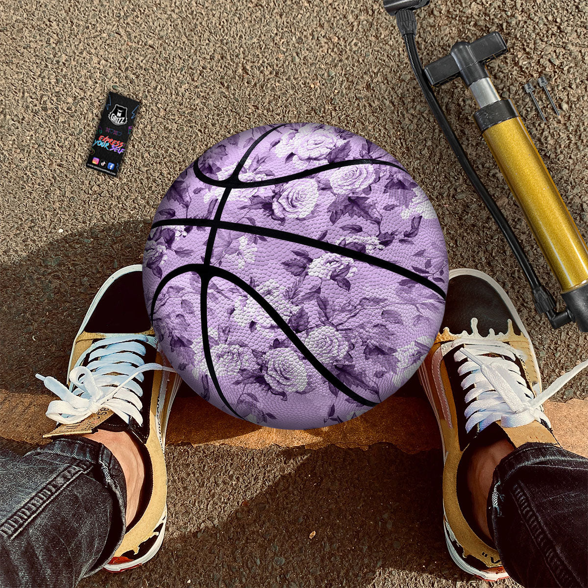 Rose Purple Print Pattern Basketball-grizzshop