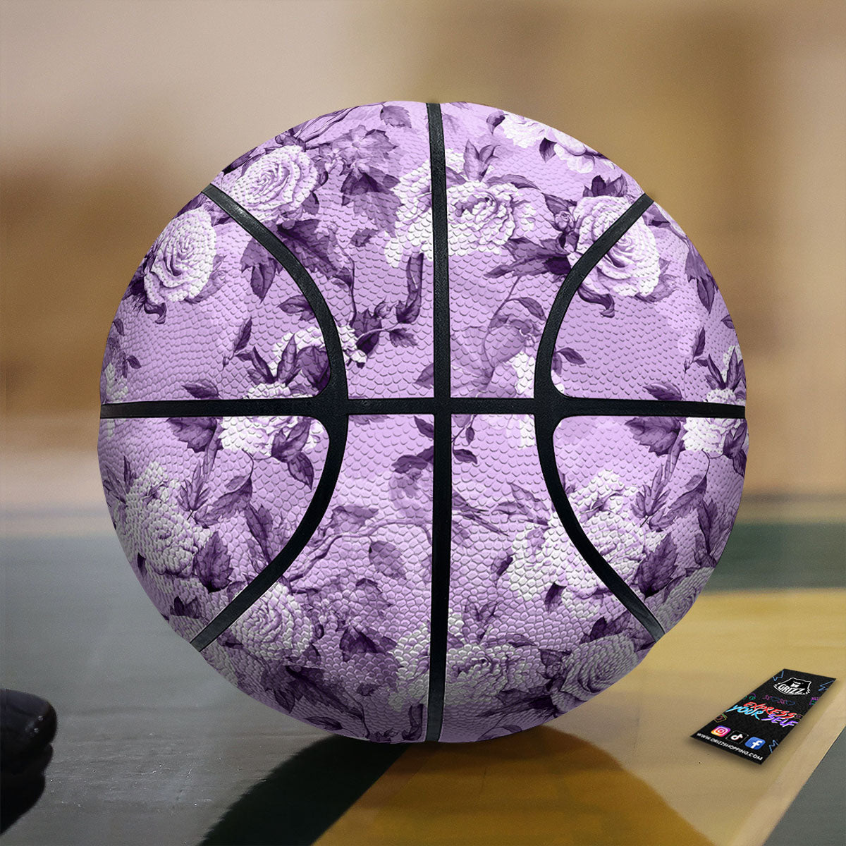 Rose Purple Print Pattern Basketball-grizzshop