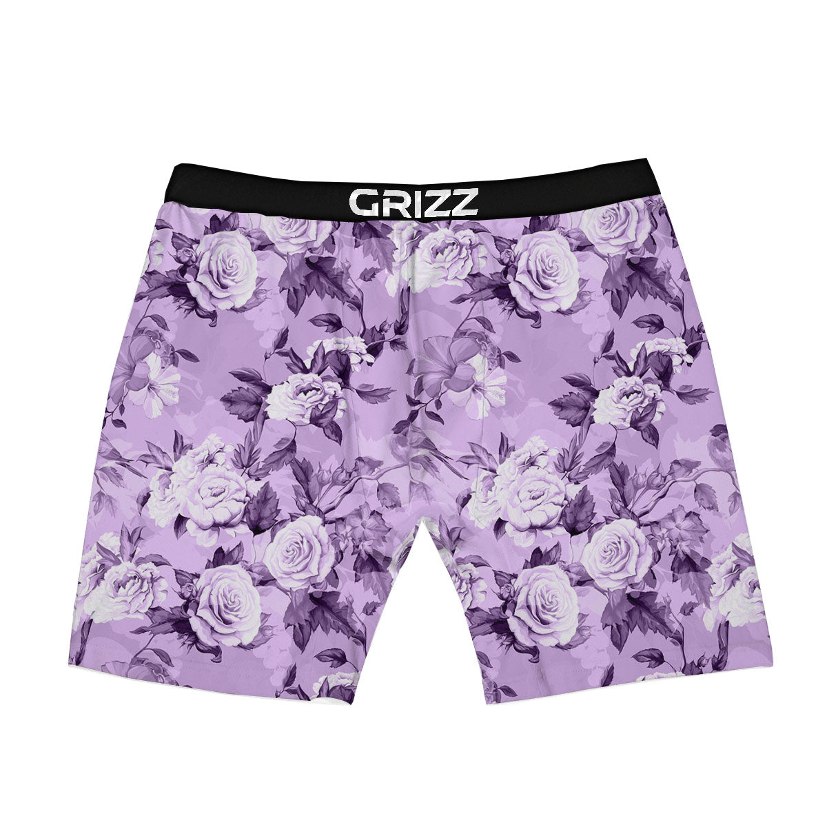 Rose Purple Print Pattern Boxer Briefs-grizzshop