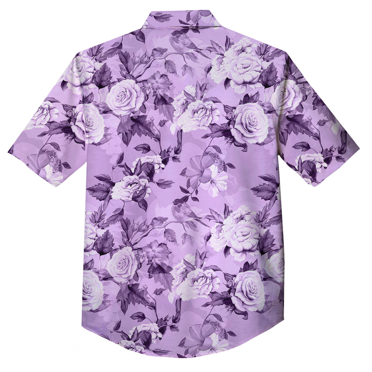 Rose Purple Print Pattern Button Up Shirt-grizzshop
