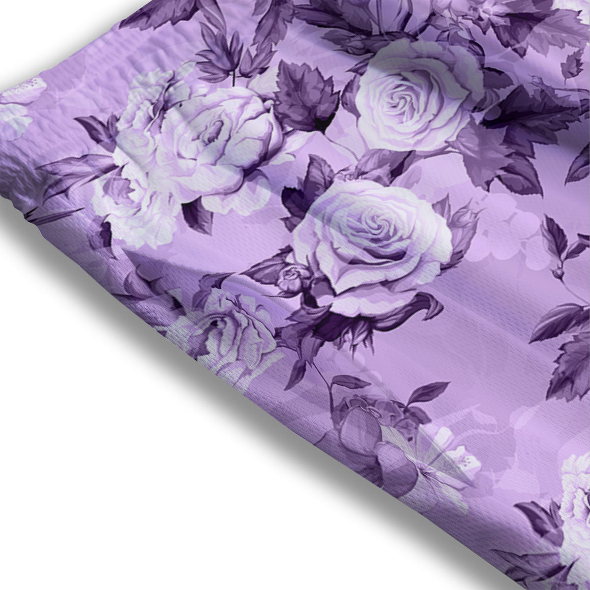 Rose Purple Print Pattern Mesh Shorts