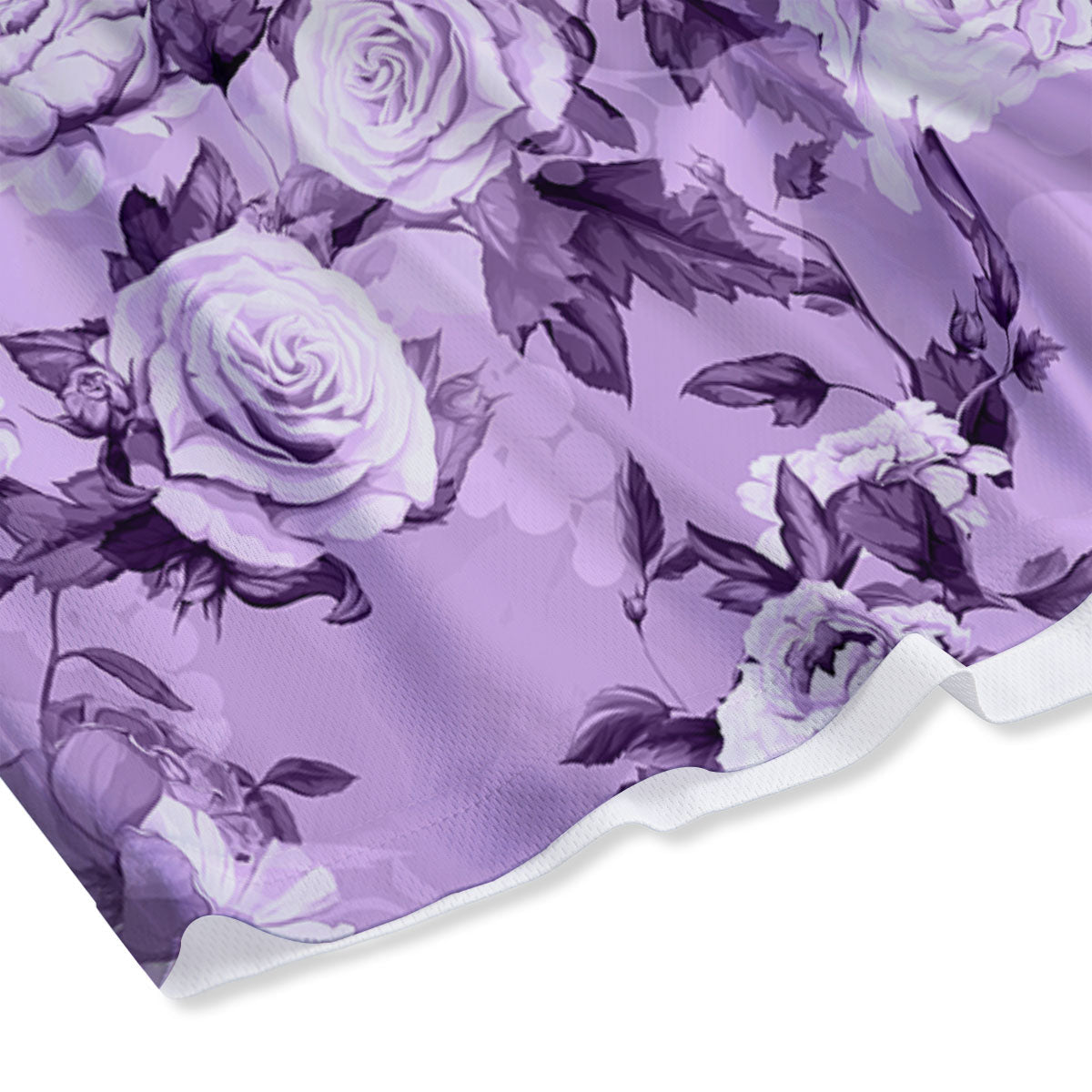 Rose Purple Print Pattern Mesh Shorts