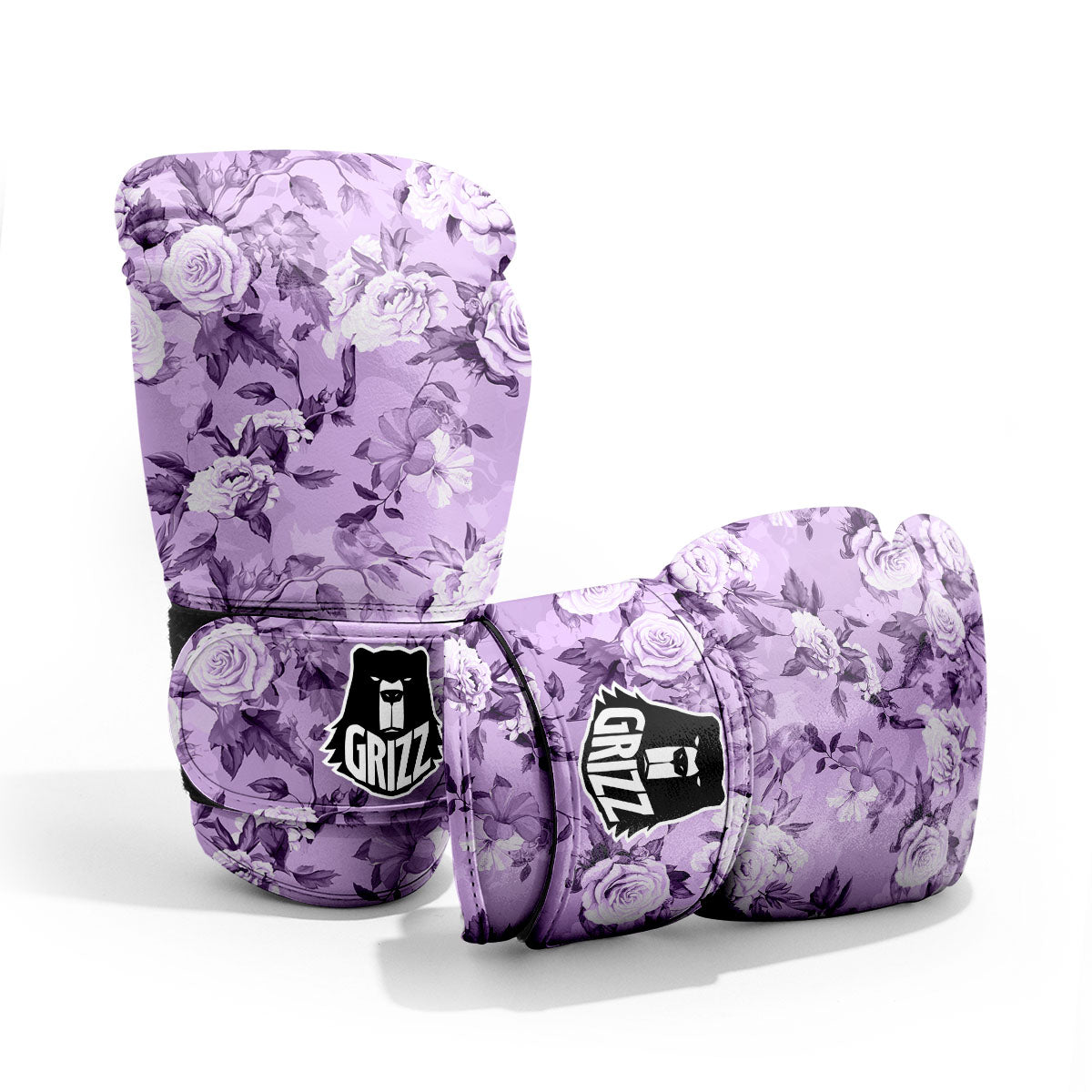 Rose Purple Print Pattern Pro Boxing Glove