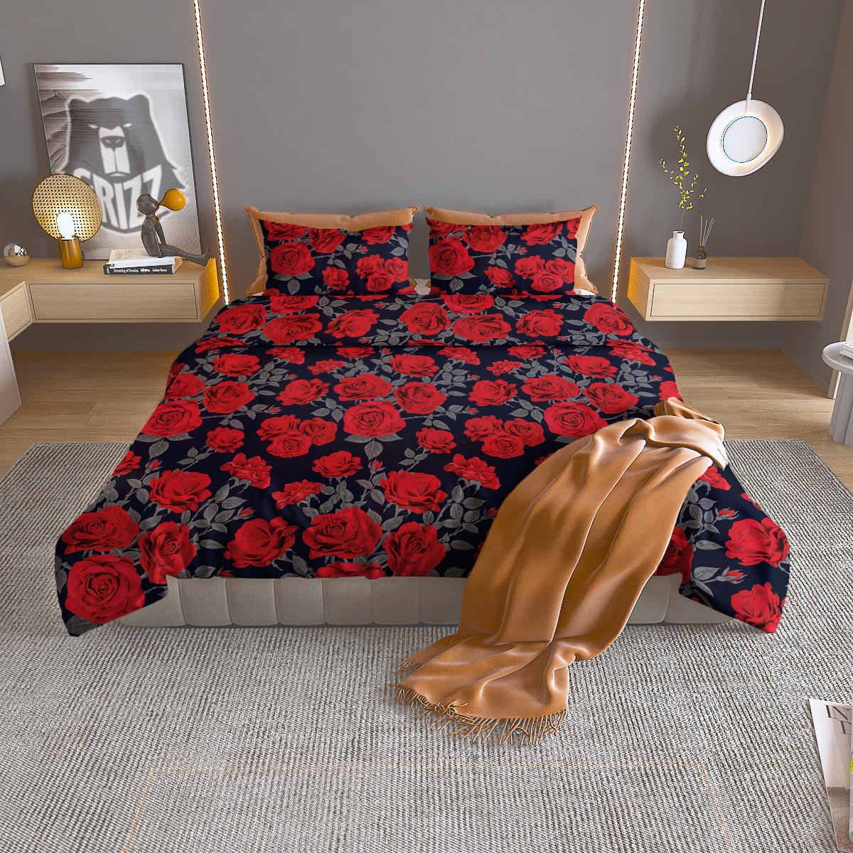 Samurai Sunset Japanese Print Duvet Cover Bedding Set