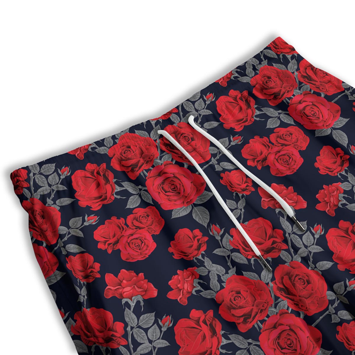 Rose Red Print Pattern Men's Athletic Shorts