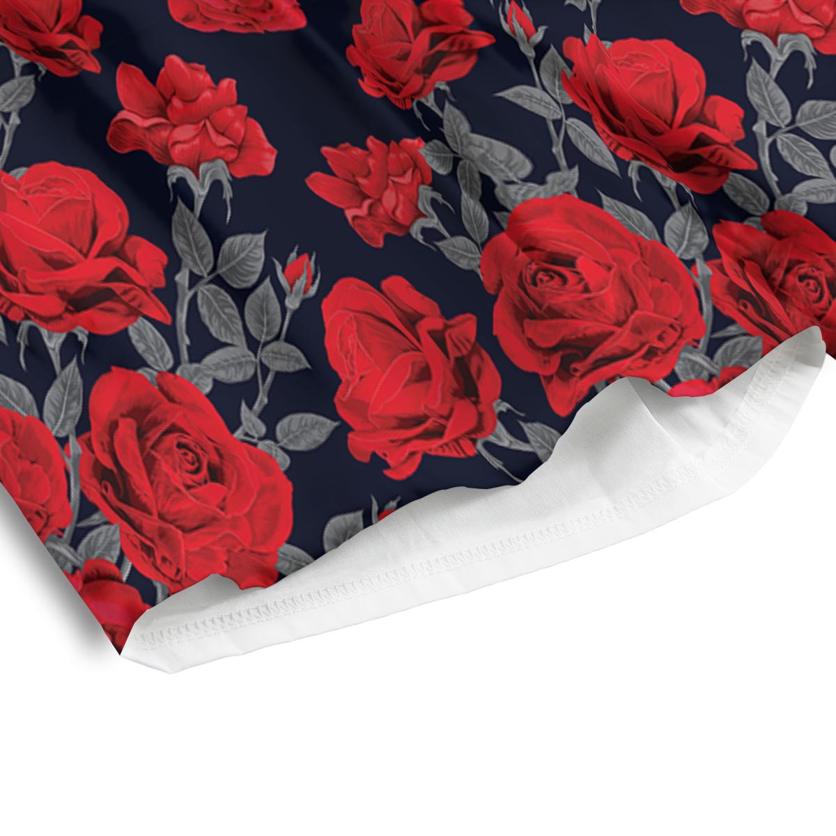 Rose Red Print Pattern Men's Athletic Shorts