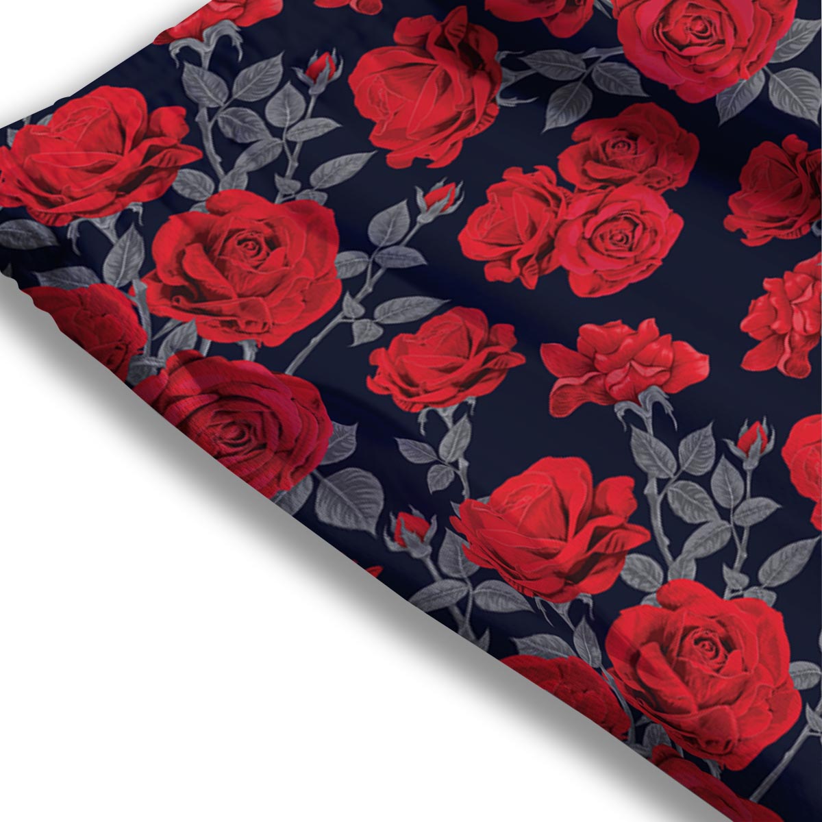 Rose Red Print Pattern Mesh Shorts