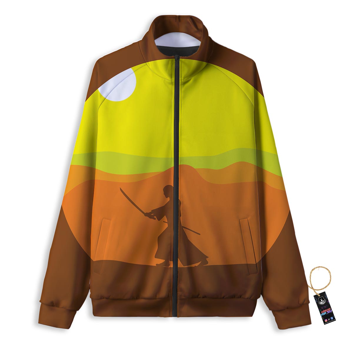 Rose Red Print Pattern Track Jacket-grizzshop