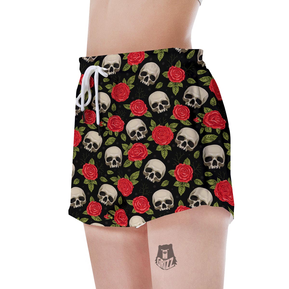 Rose Skull Women's Shorts-grizzshop