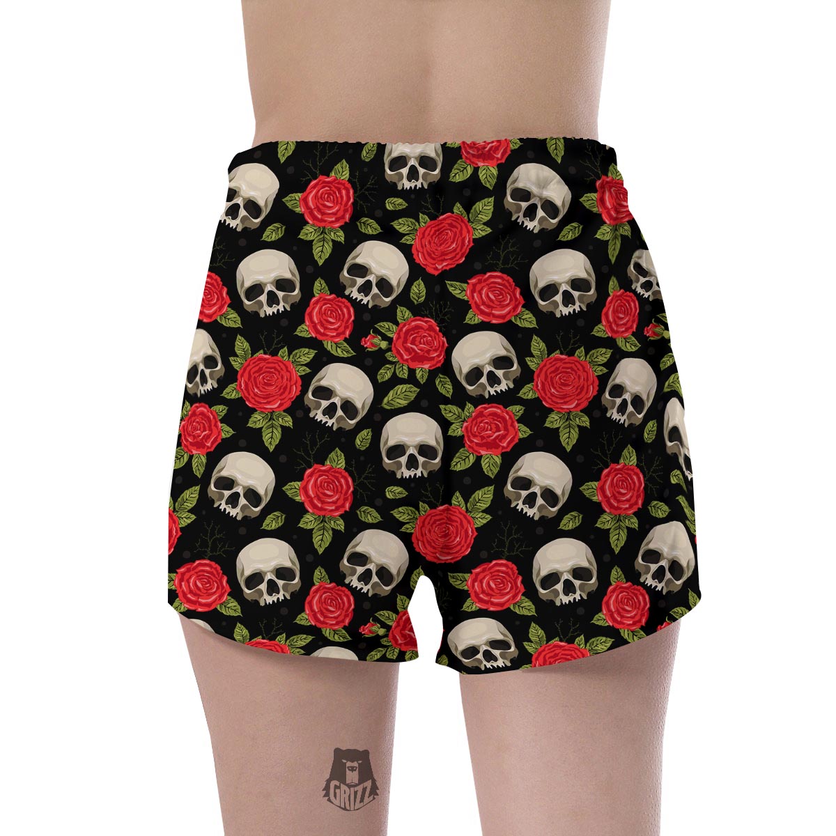 Rose Skull Women's Shorts-grizzshop