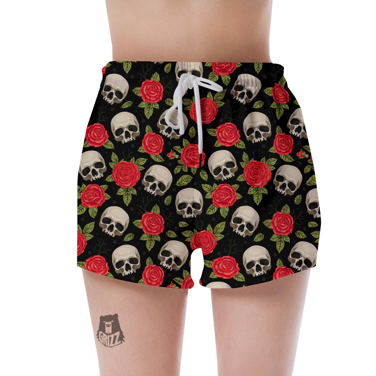 Rose Skull Women's Shorts-grizzshop