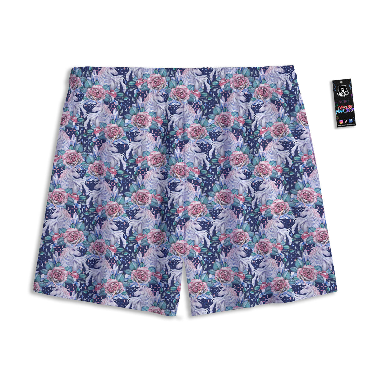 Pug Geometric Print Pattern Mesh Shorts