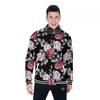 Rose Valentine's Day Print Pattern Baseball Jacket-grizzshop