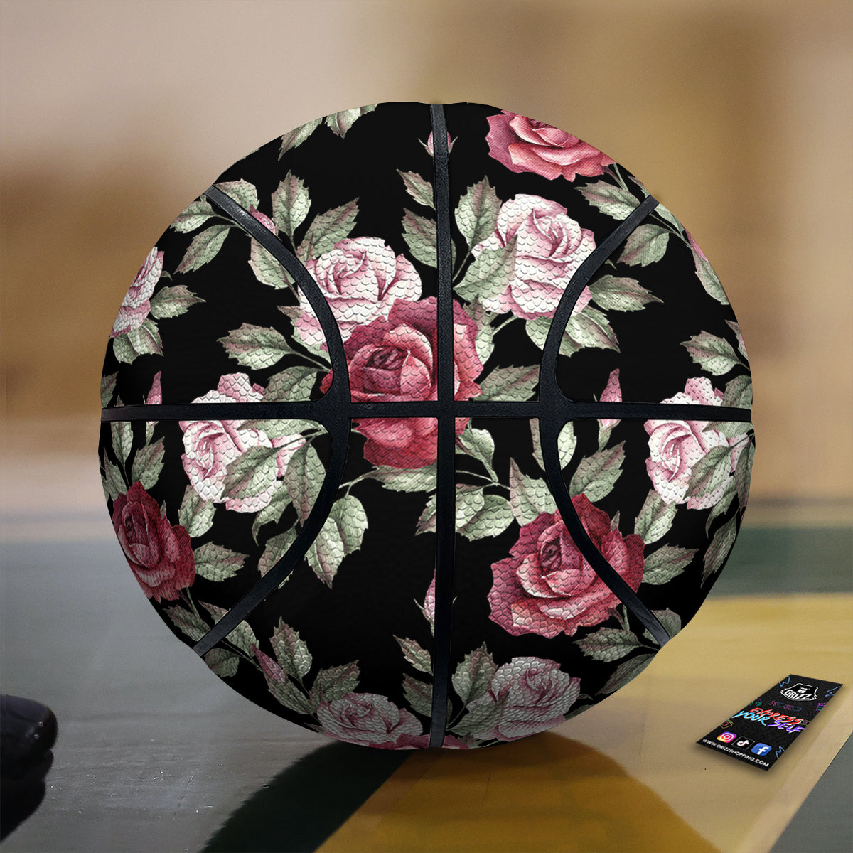Rose Valentine's Day Print Pattern Basketball