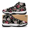 Rose Valentine's Day Print Pattern Black Bball Shoes-grizzshop