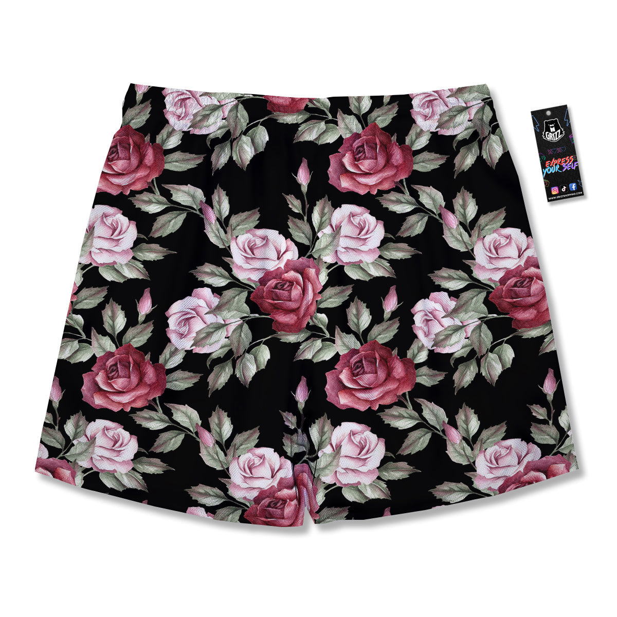 Rose Valentine's Day Print Pattern Men's Running Shorts-grizzshop