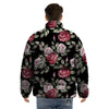 Rose Valentine's Day Print Pattern Puffer Jacket-grizzshop