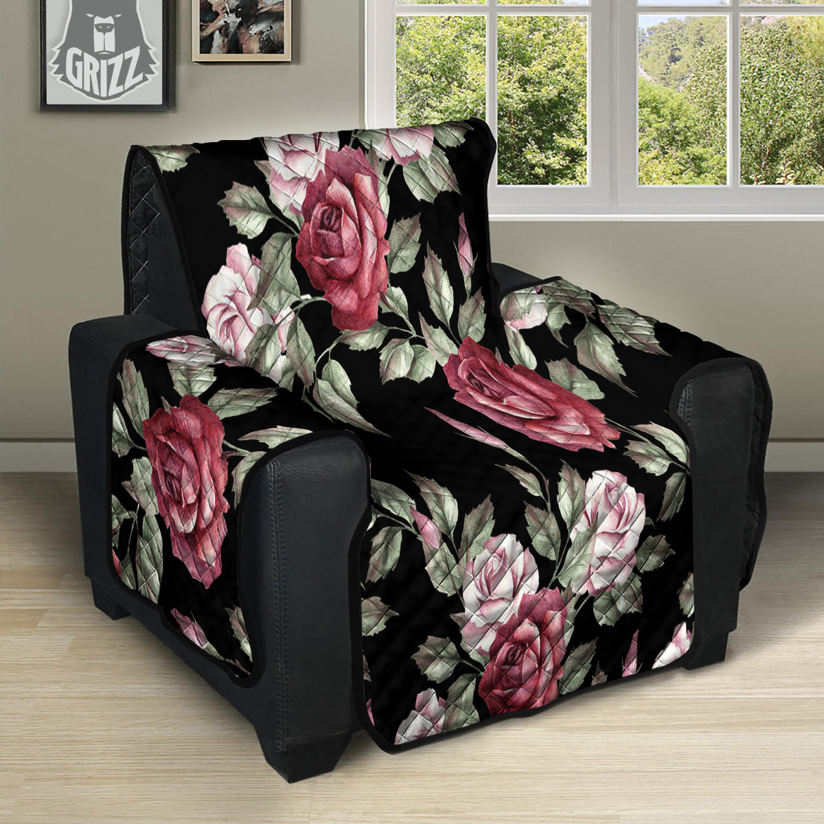 Rose Valentine's Day Print Pattern Recliner Protector-grizzshop