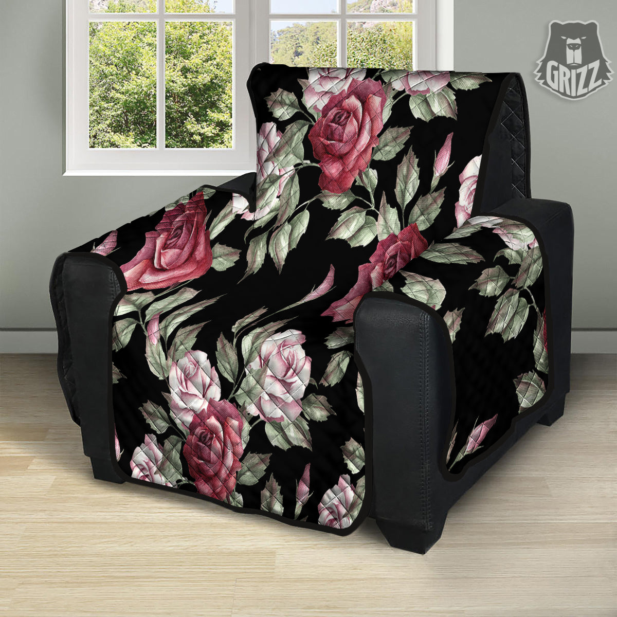 Rose Valentine's Day Print Pattern Recliner Protector-grizzshop