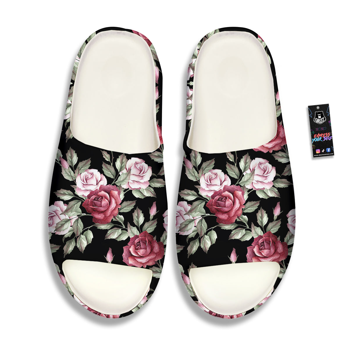 Rose Valentine's Day Print Pattern Sandals-grizzshop