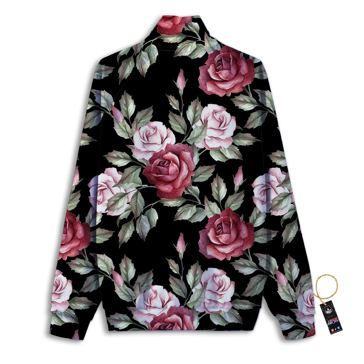 Rose Valentine's Day Print Pattern Track Jacket-grizzshop