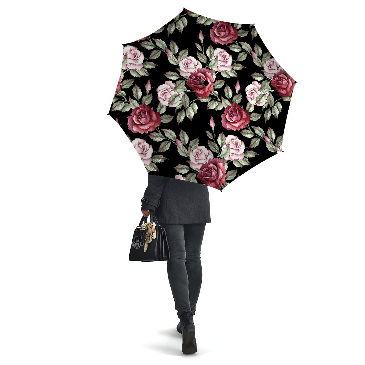 Rose Valentine's Day Print Pattern Umbrella-grizzshop