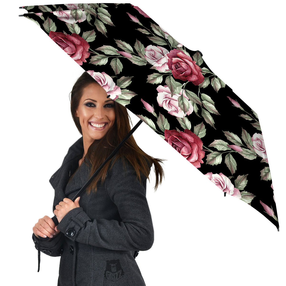 Rose Valentine's Day Print Pattern Umbrella-grizzshop