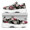 Rose Valentine's Day Print Pattern White Chunky Shoes-grizzshop