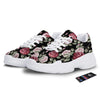 Rose Valentine's Day Print Pattern White Chunky Shoes-grizzshop