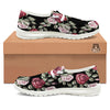 Rose Valentine's Day Print Pattern White Loafers-grizzshop