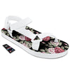 Rose Valentine's Day Print Pattern White Open Toe Sandals-grizzshop