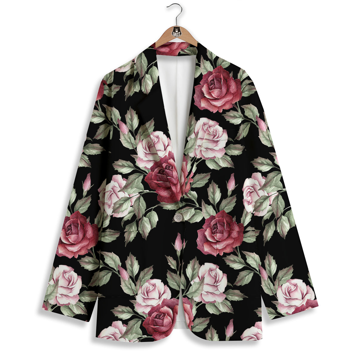 Rose Valentine's Day Print Pattern Women's Blazer-grizzshop