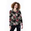 Rose Valentine's Day Print Pattern Women's Long Sleeve Shirts-grizzshop