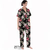 Rose Valentine's Day Print Pattern Women's Pajamas Set-grizzshop