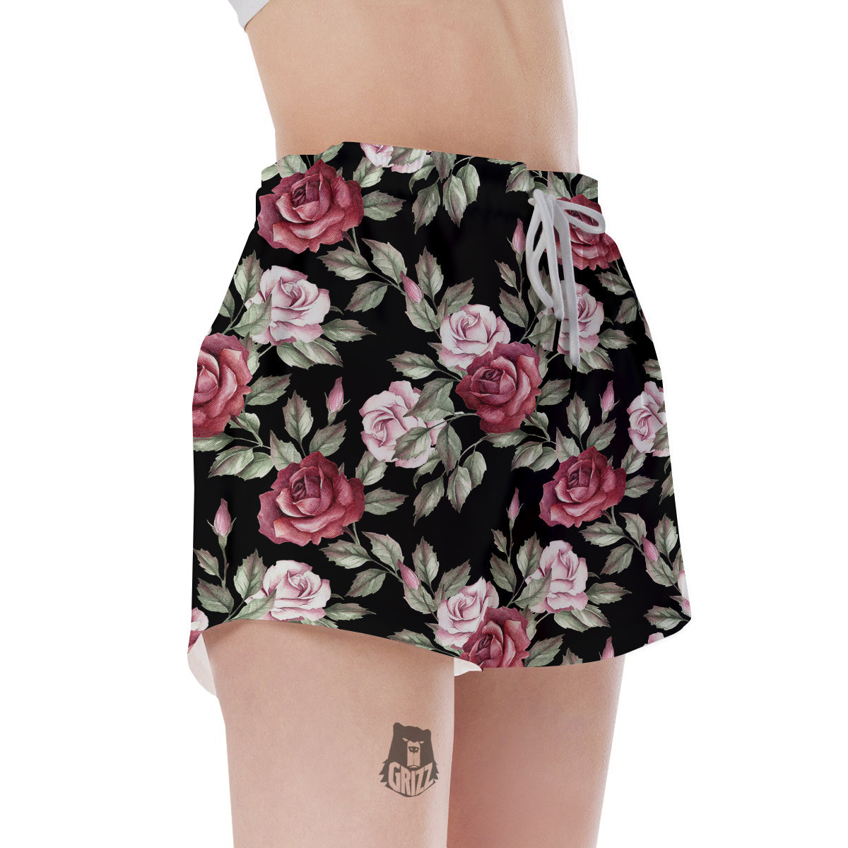 Rose Valentine's Day Print Pattern Women's Shorts-grizzshop