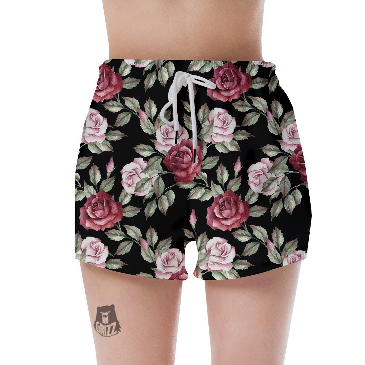 Rose Valentine's Day Print Pattern Women's Shorts-grizzshop