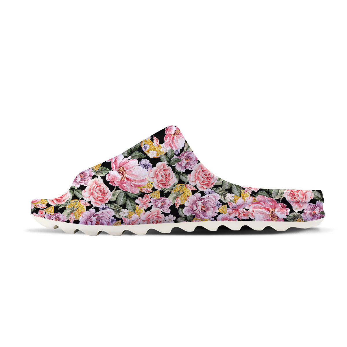Rose Vintage Print Pattern Sandals-grizzshop