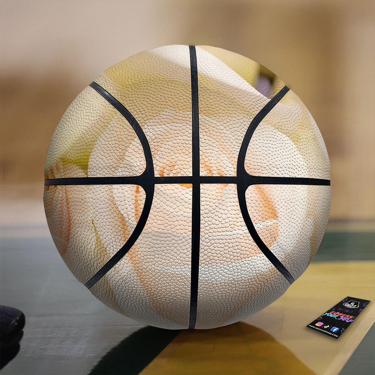 Rose White Print Basketball
