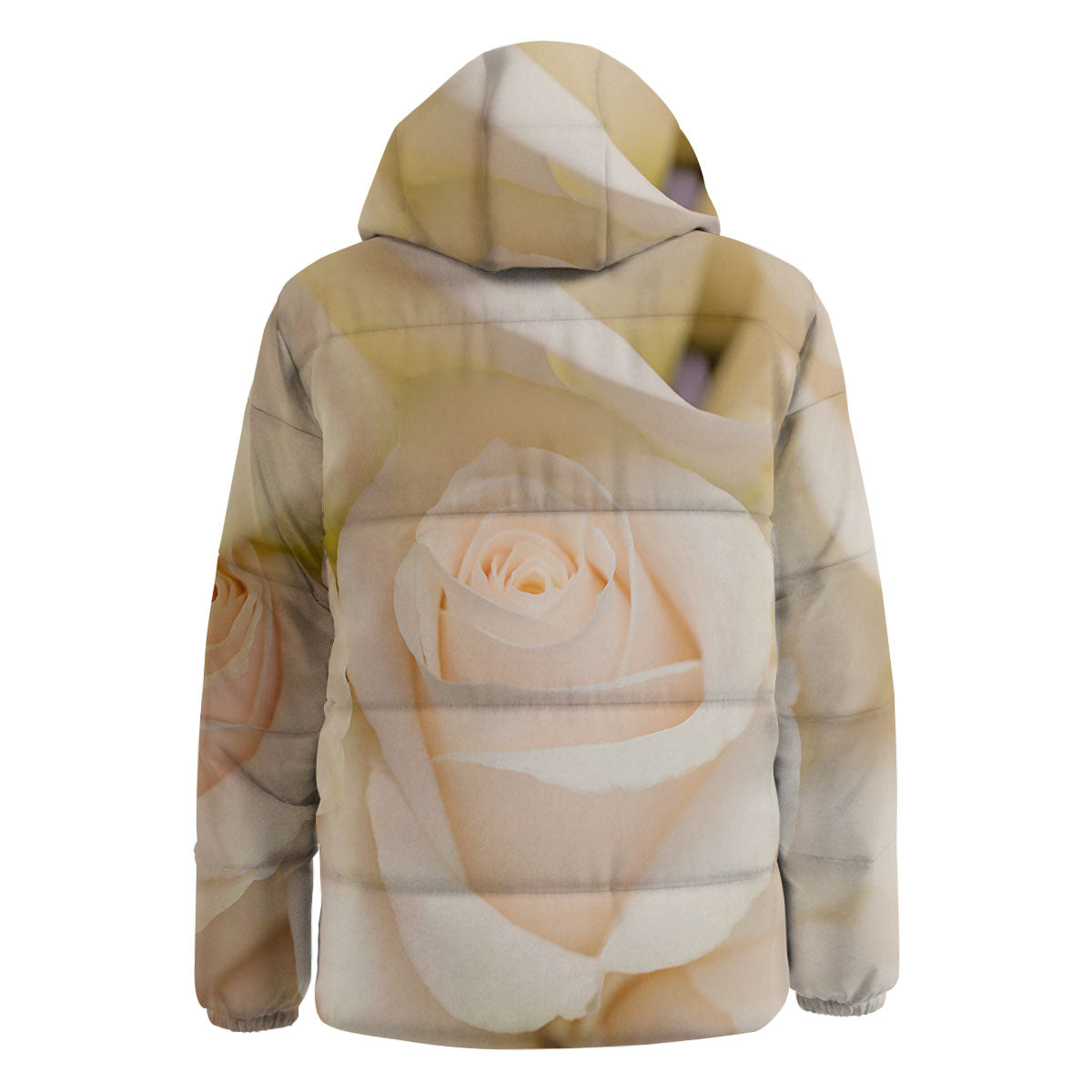 Rose White Print Down Jacket-grizzshop