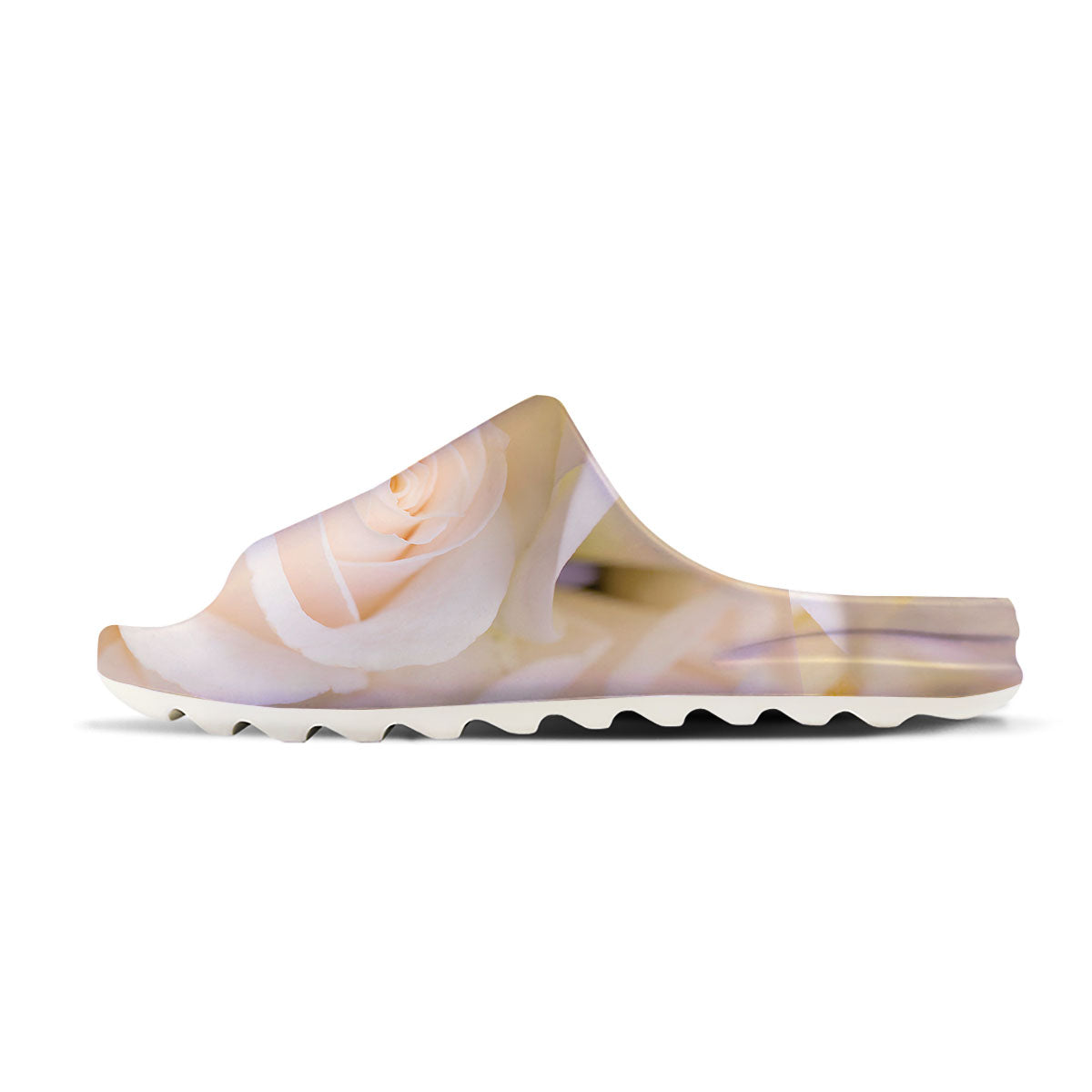 Rose White Print Sandals-grizzshop